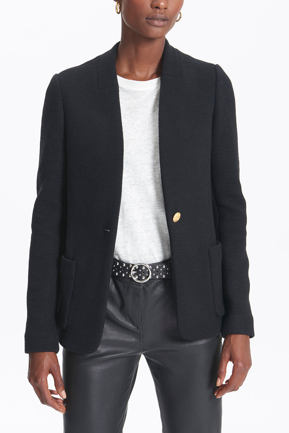 VICTOR - Veste en laine sans col Faume - seconde main