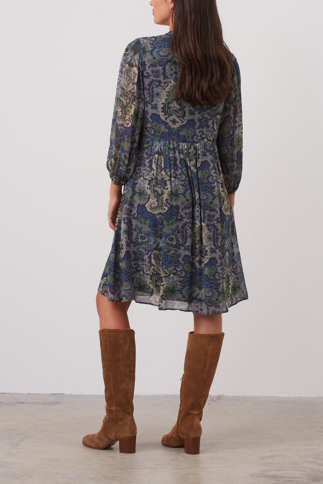 Robe en mousseline à motif graphique - JULIA Faume - seconde main