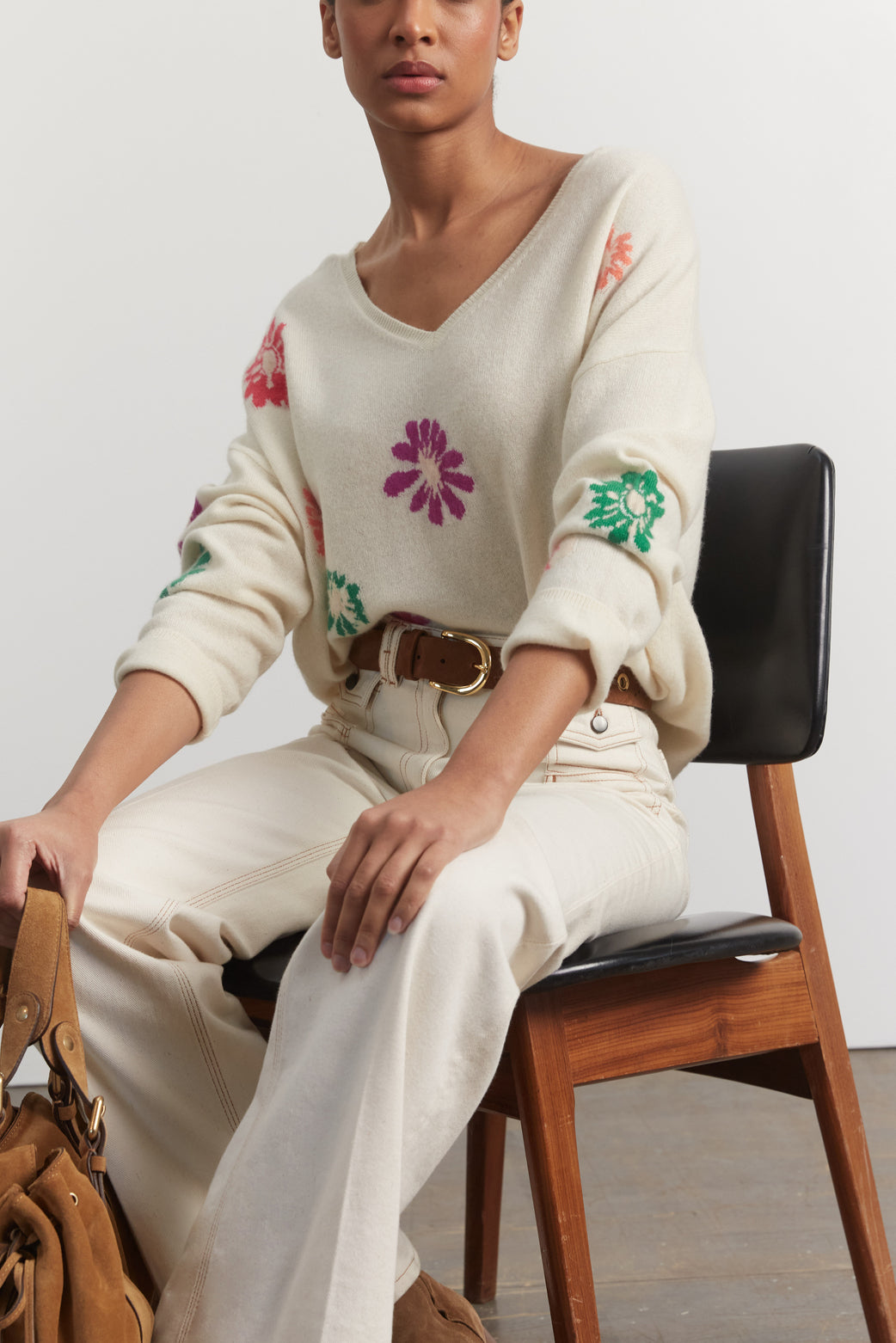 Pull cachemire à fleurs - LAYSSA Faume - seconde main