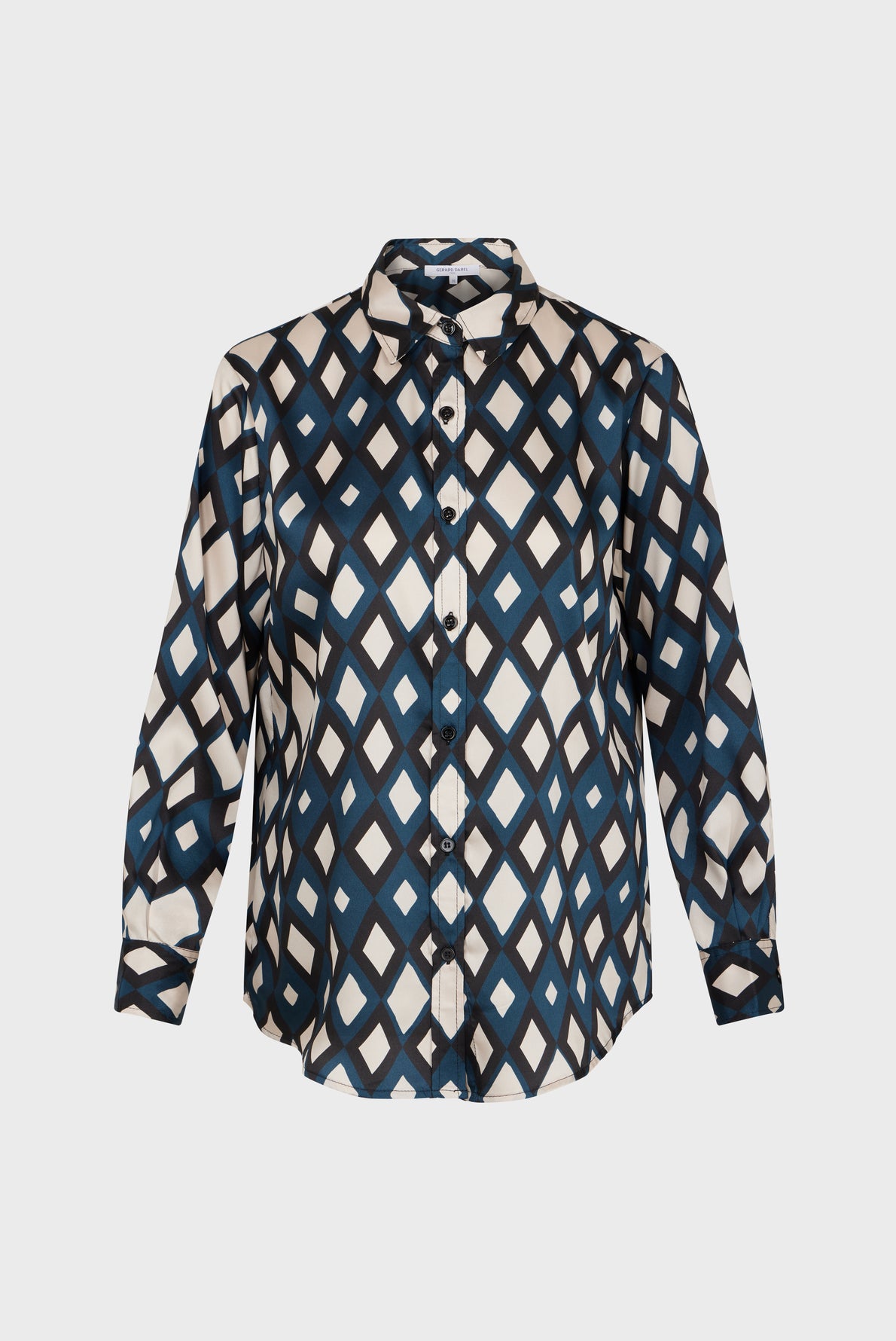 Chemise satinée imprimé losanges - CARLA Faume - seconde main