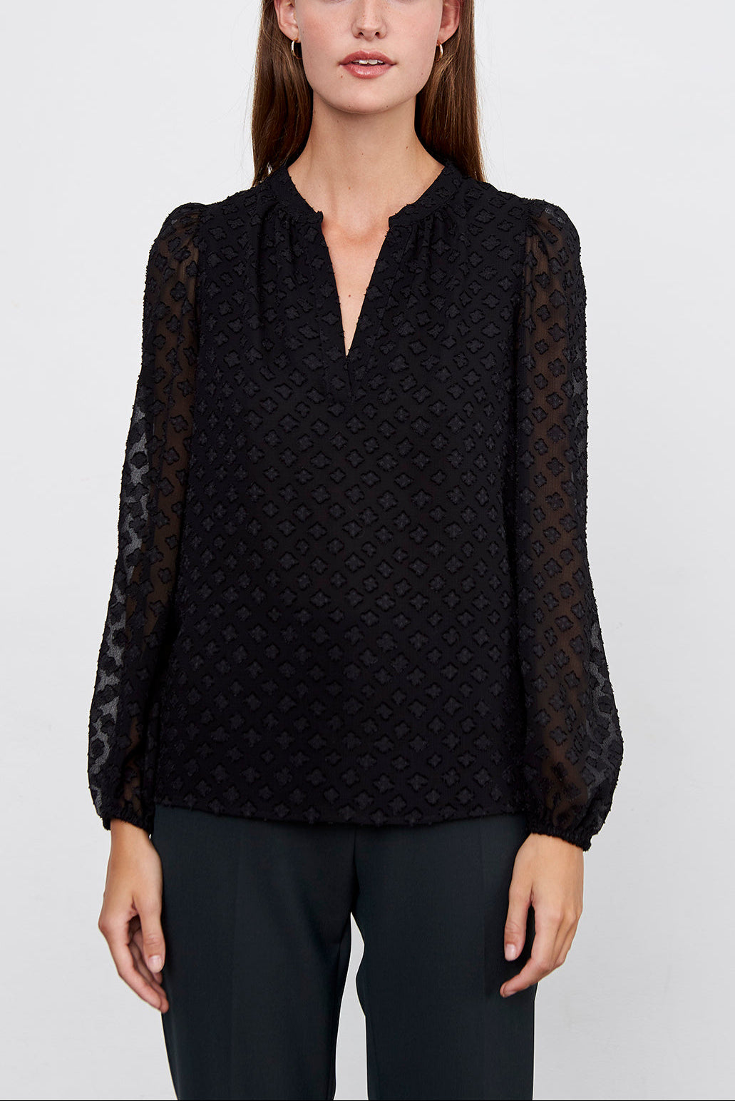 MYA - Top gaufré en jacquard dévoré Faume - seconde main