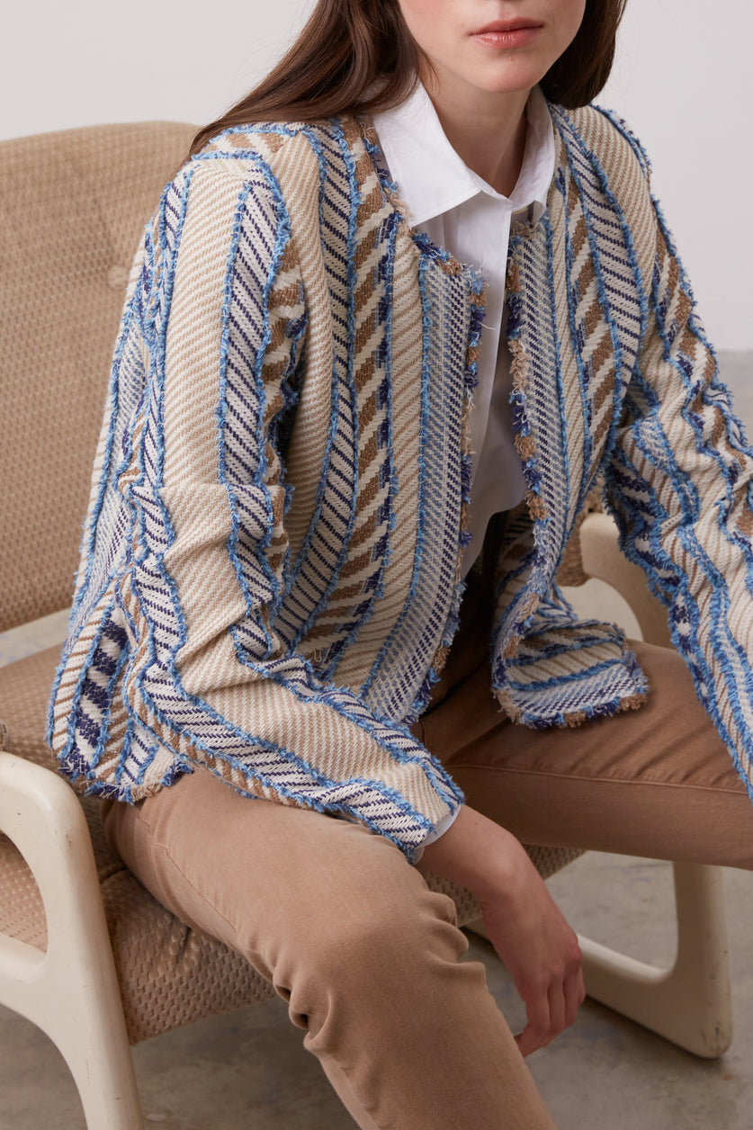 Veste en Tweed inspiration ethnique - NAHEMA Faume - seconde main