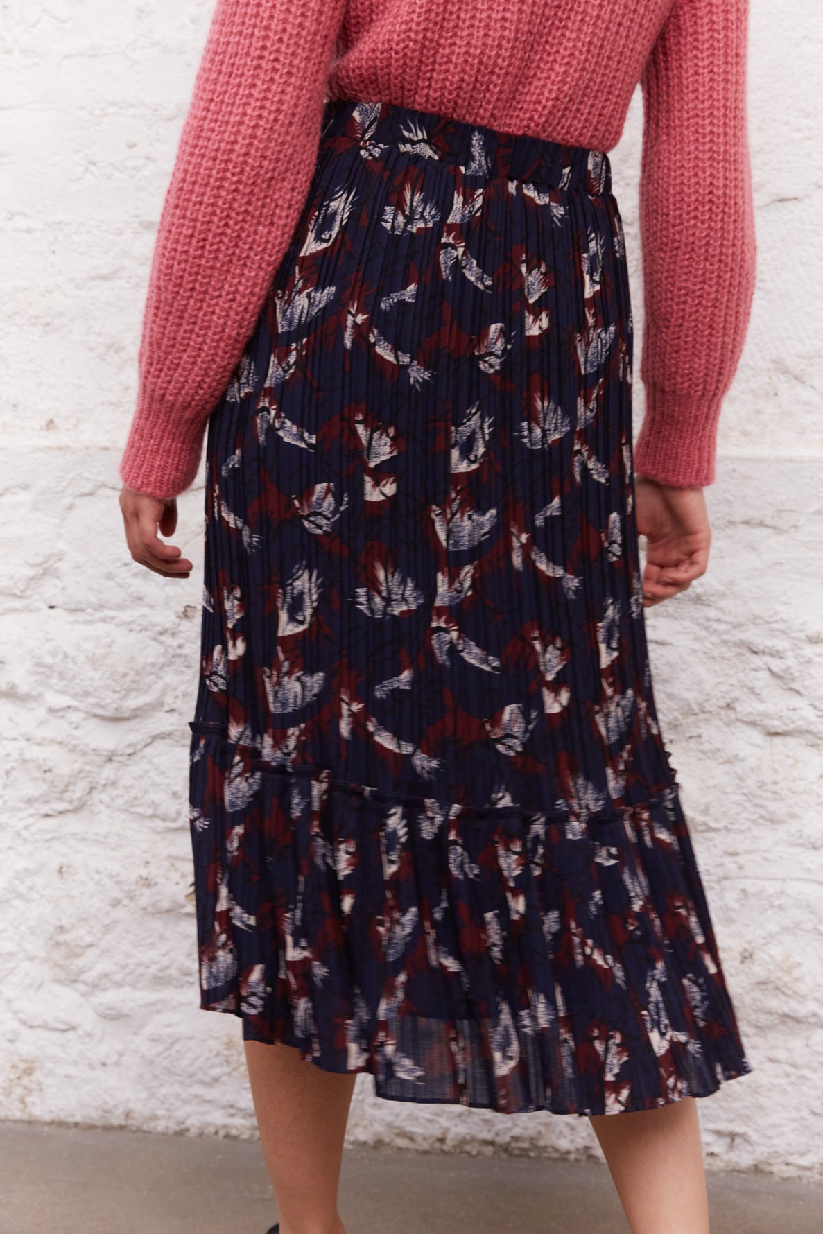 Jupe midi plissé et imprimé - BLANCA Faume - seconde main