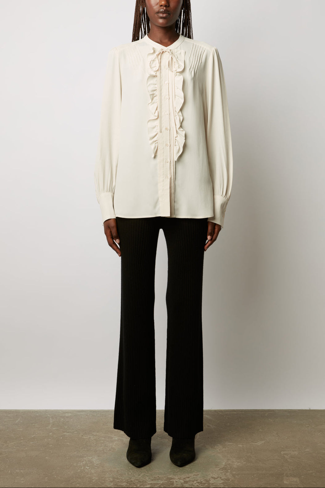 Chemise en mousseline unie à volants - CLEO Faume - seconde main