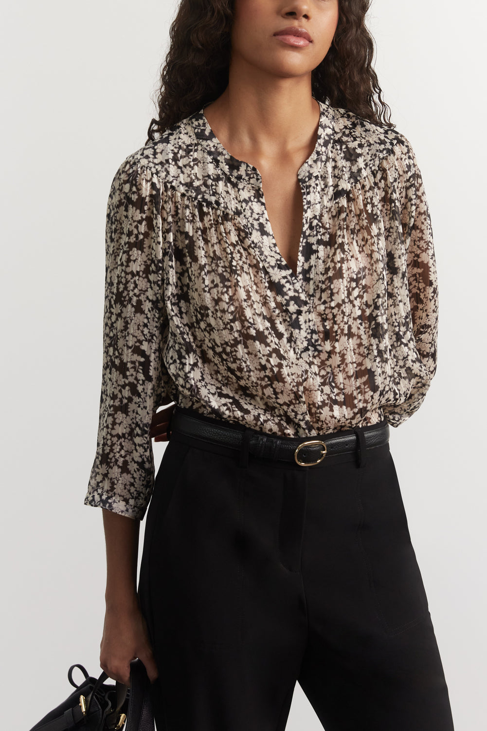 Blouse en mousseline à fleurs - COCO Faume - seconde main