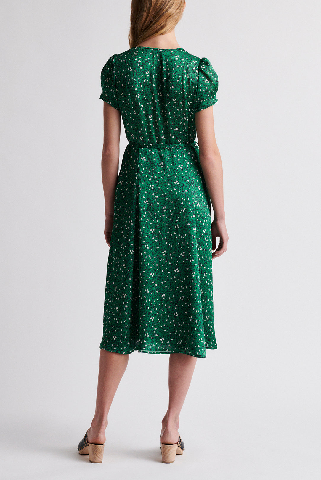 SARA - Robe portefeuille à imprimé floral Faume - seconde main