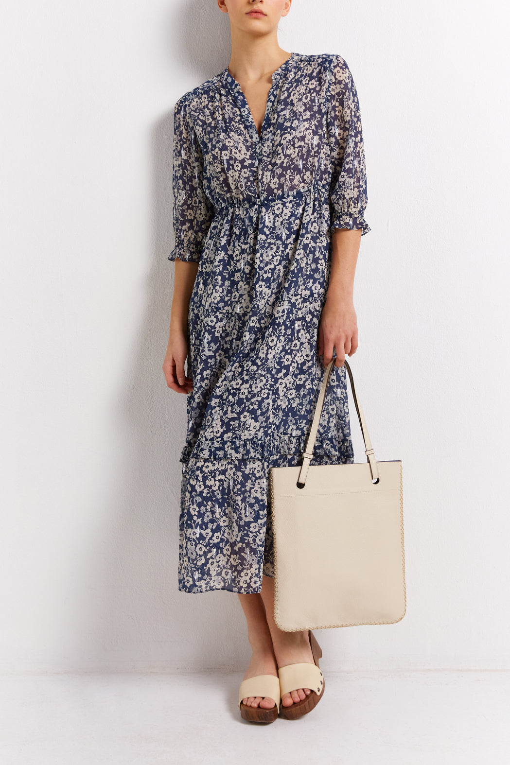 Robe fleurie et fils Lurex - JASMINE Faume - seconde main