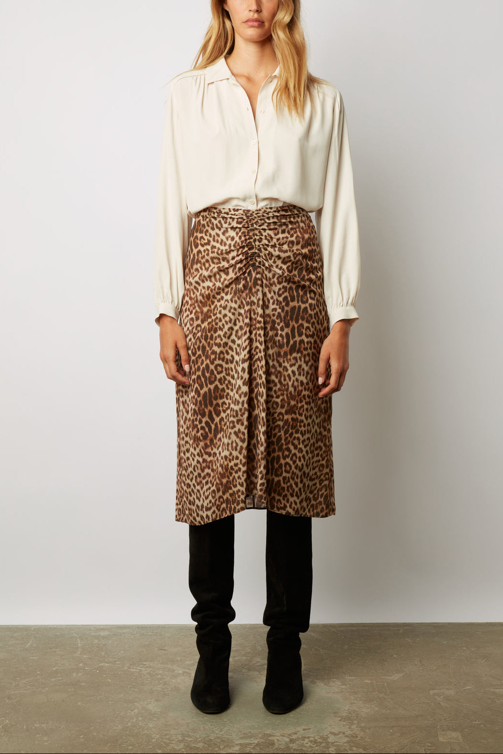 Jupe mi-longue imprimé léopard - BETHY Faume - seconde main