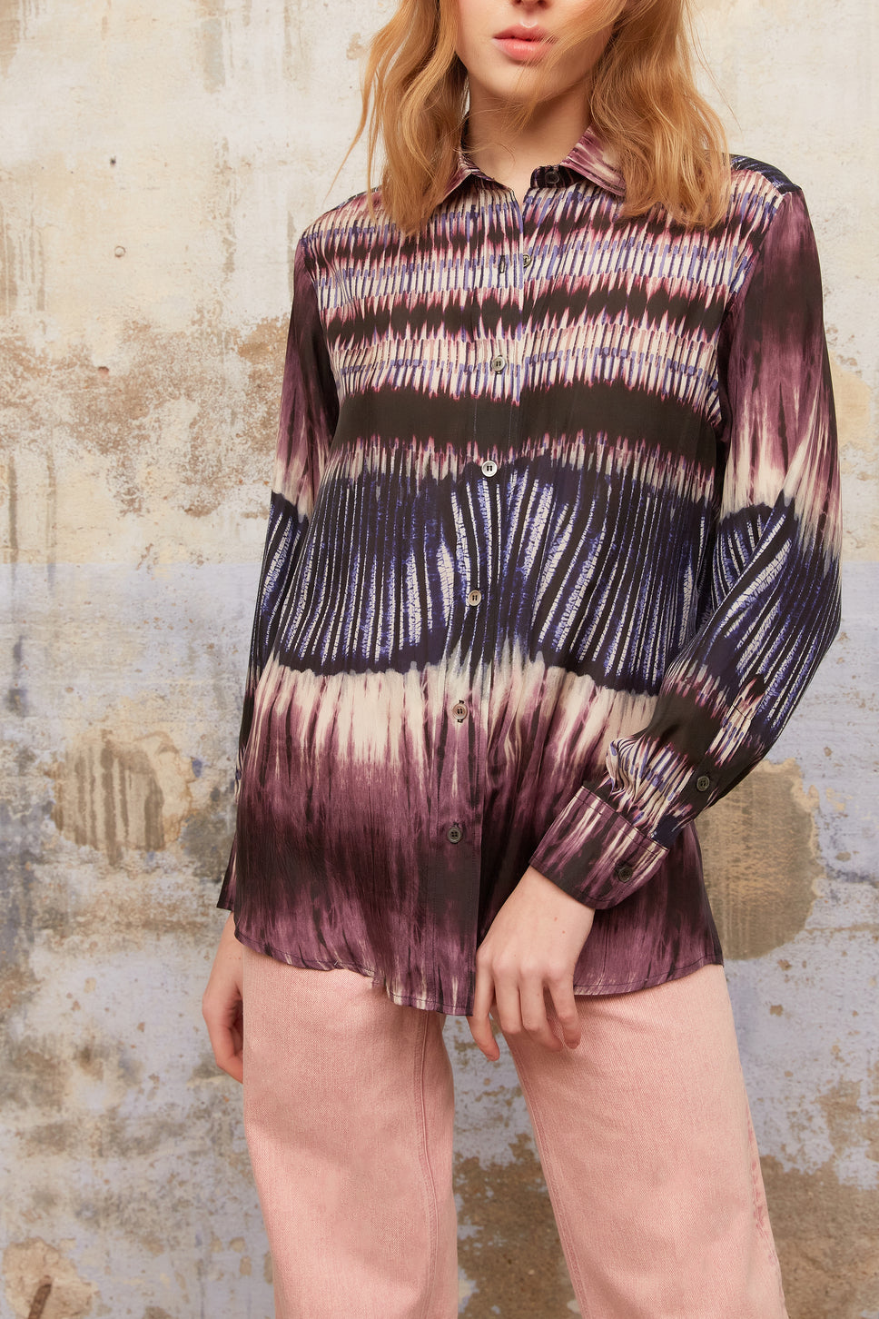 Chemise en soie imprimée Faume - seconde main