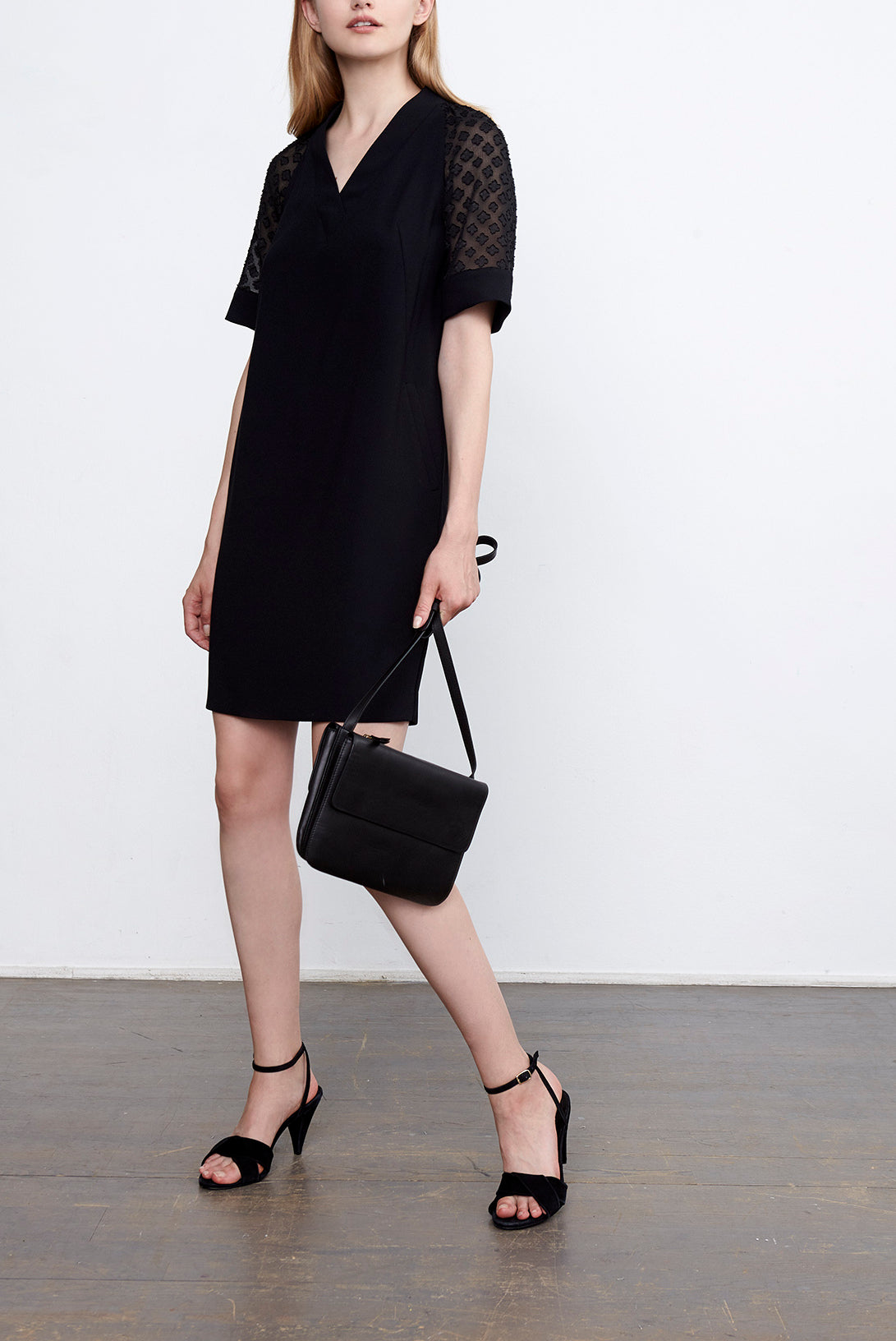 DUNE - Robe en crêpe et jacquard dévoré Faume - seconde main