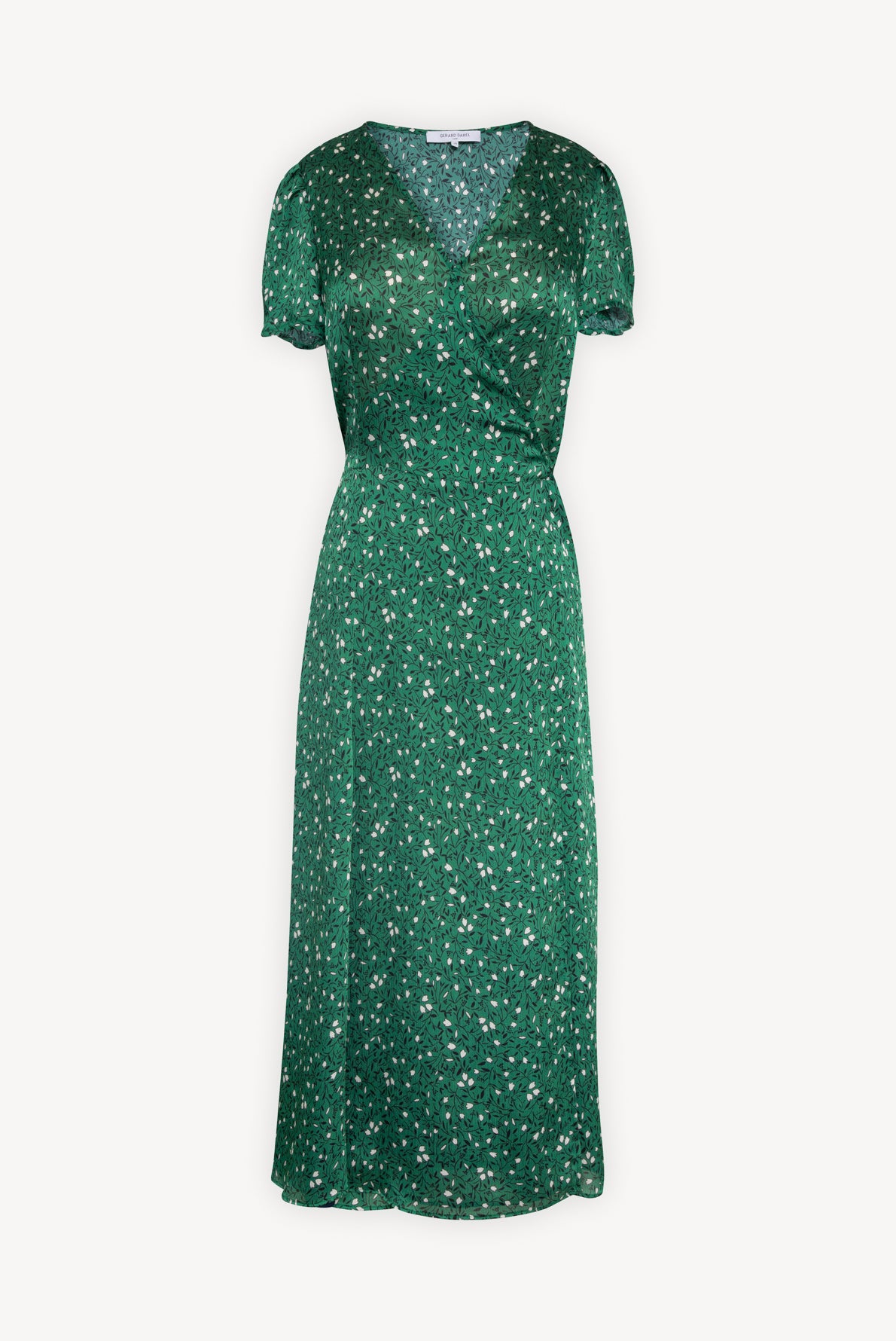 SARA - Robe portefeuille à imprimé floral Faume - seconde main