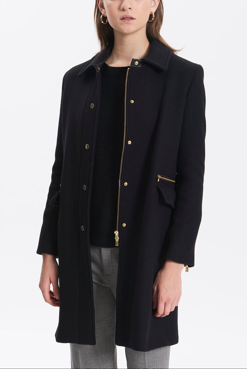 PHANIE - Manteau droit en laine vierge Faume - seconde main