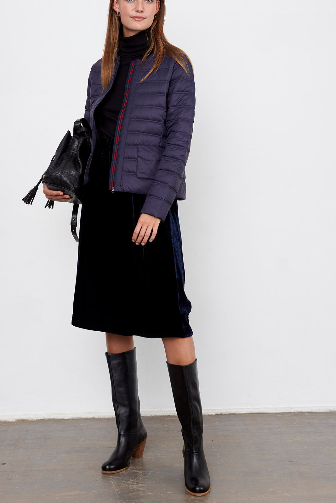 TALLY - Jupe midi velours Faume - seconde main