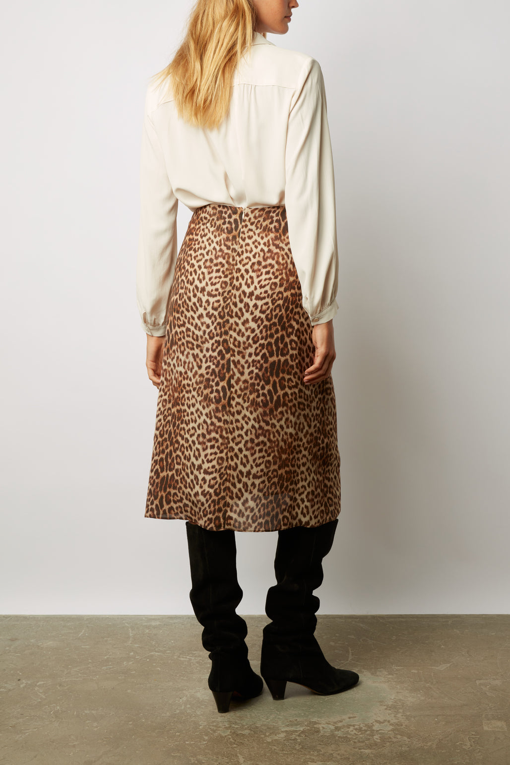 Jupe mi-longue imprimé léopard - BETHY Faume - seconde main