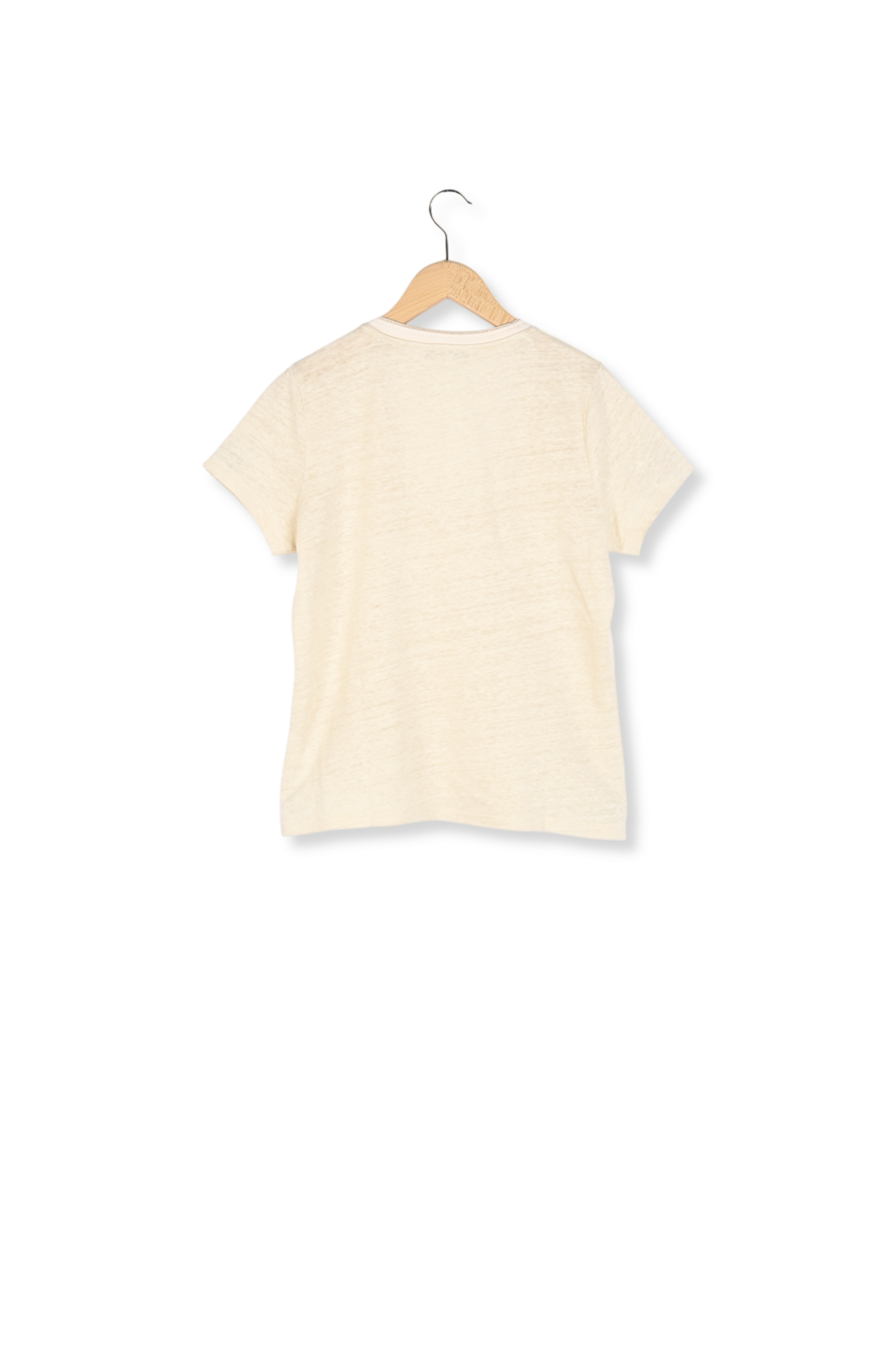 T-shirt en lin et col V argenté - GILBERTE Faume - seconde main
