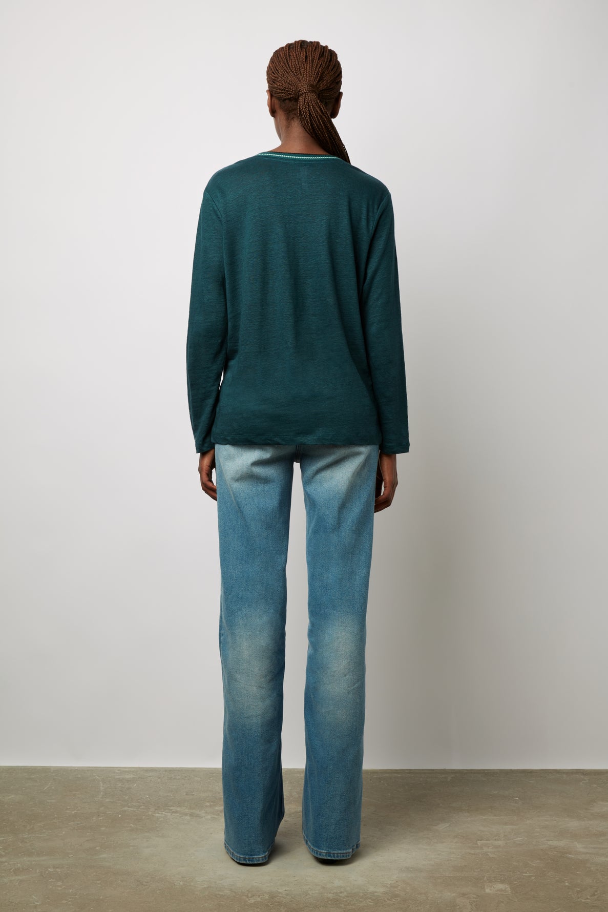 T-shirt en lin col V fantaisie - ADDIE Faume - seconde main
