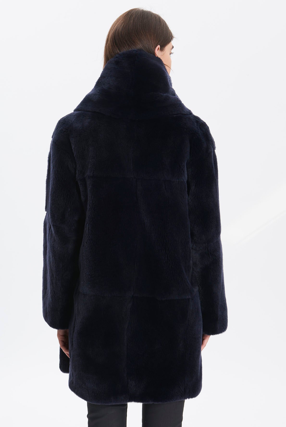 ABBIE - Manteau à capuche en lapin Faume - seconde main