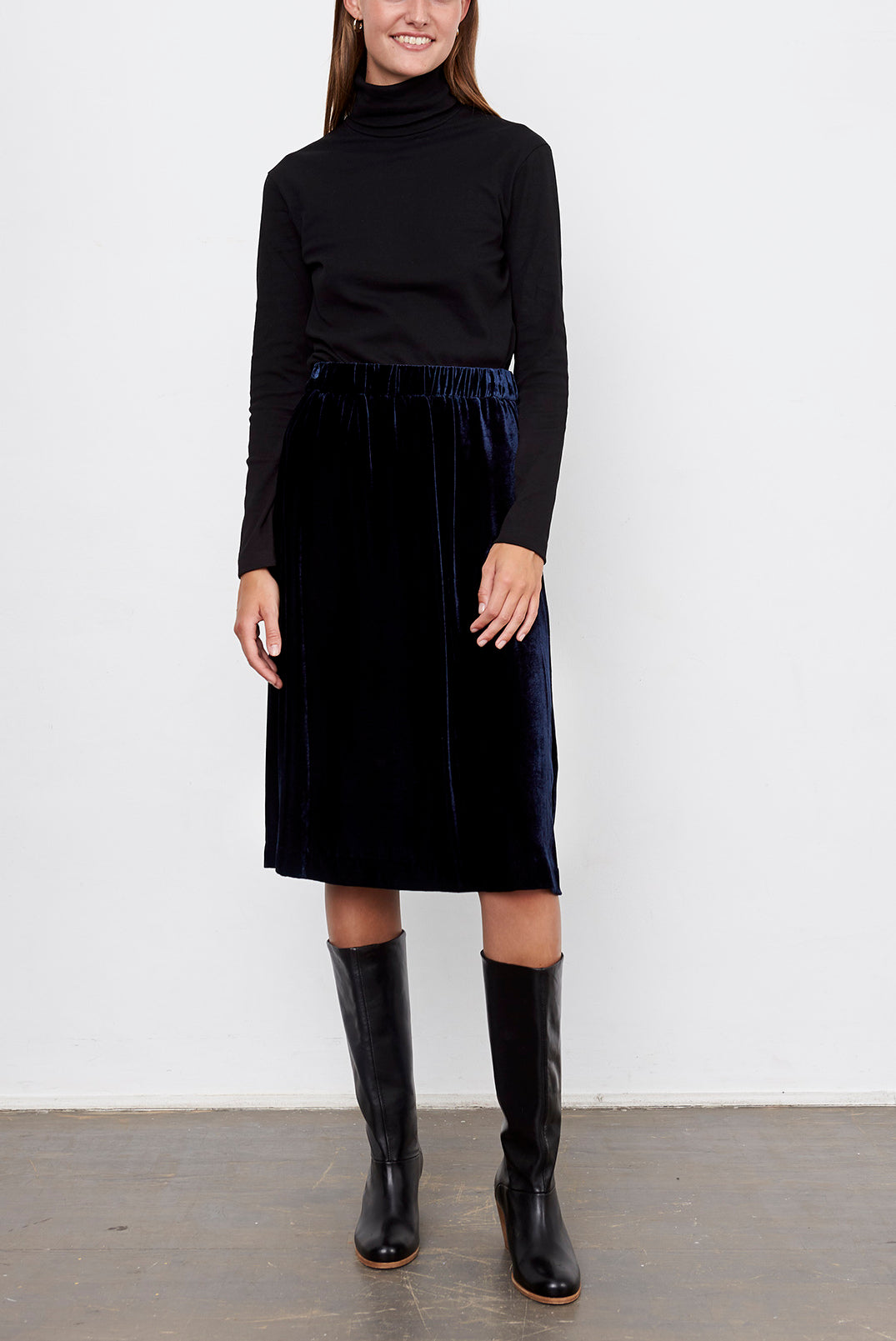 TALLY - Jupe midi velours Faume - seconde main