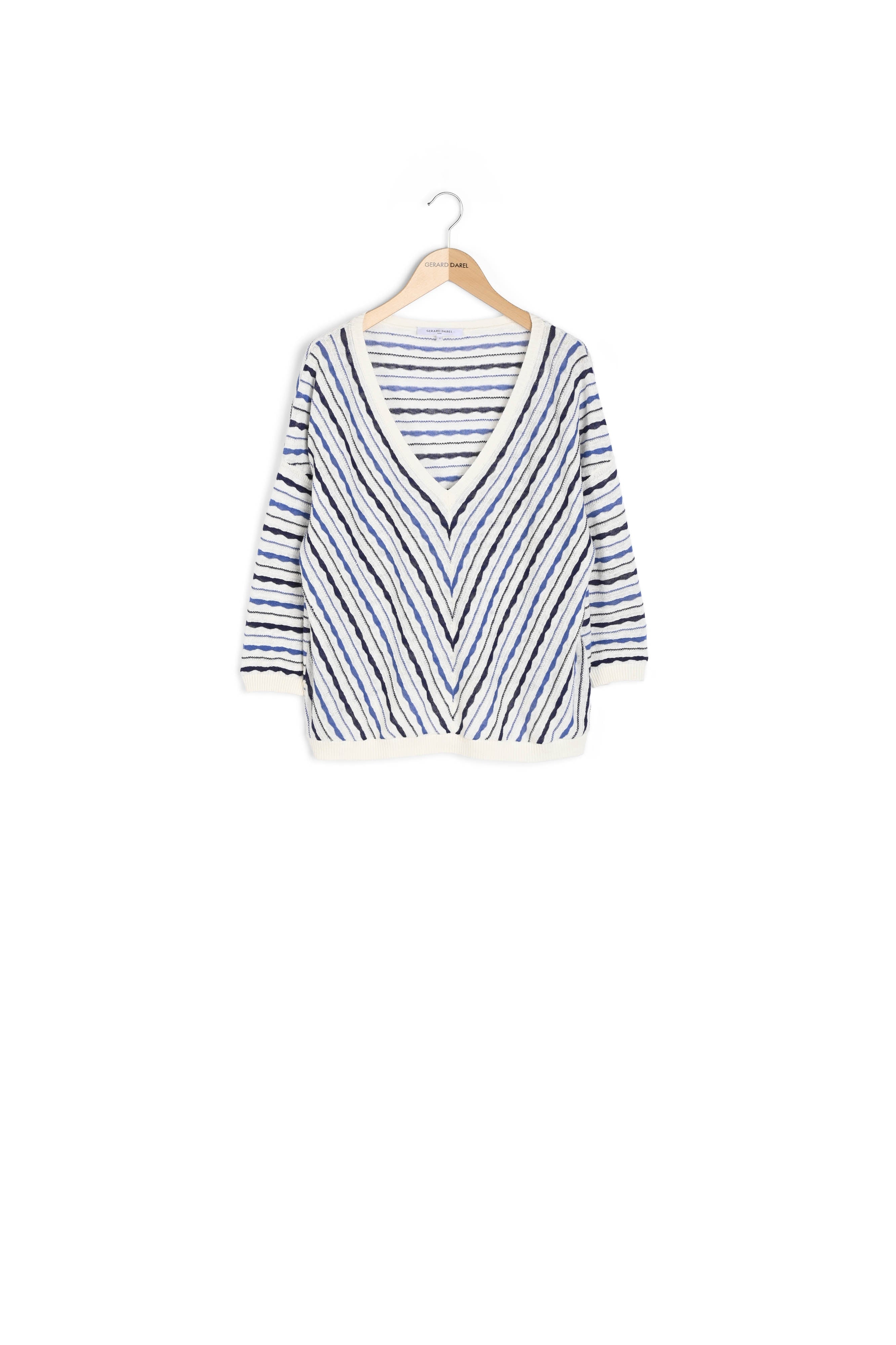 Pull décolleté à rayures en  lin - LAYANAH Faume - seconde main