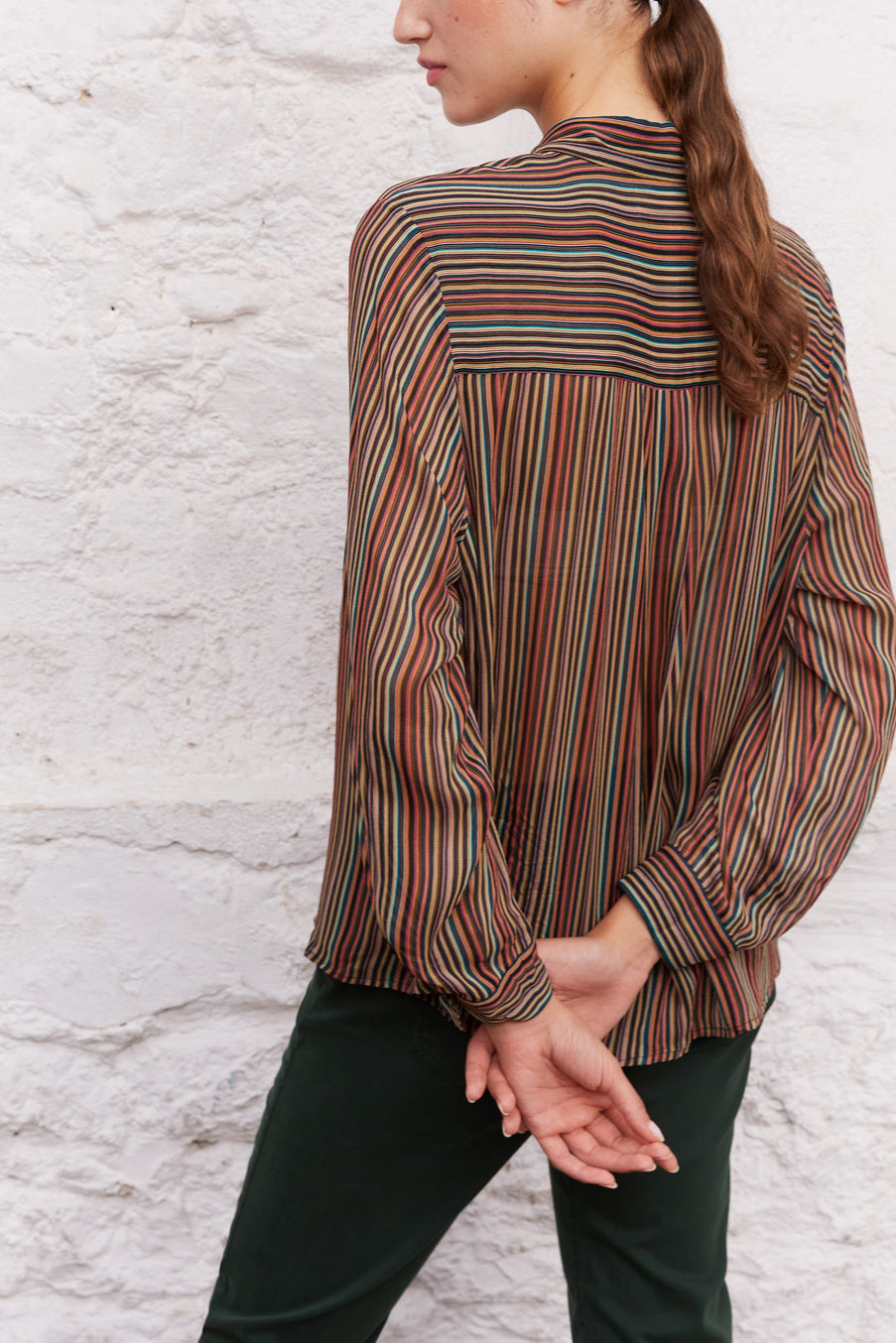 Chemise en voile rayé - CLARYSA Faume - seconde main