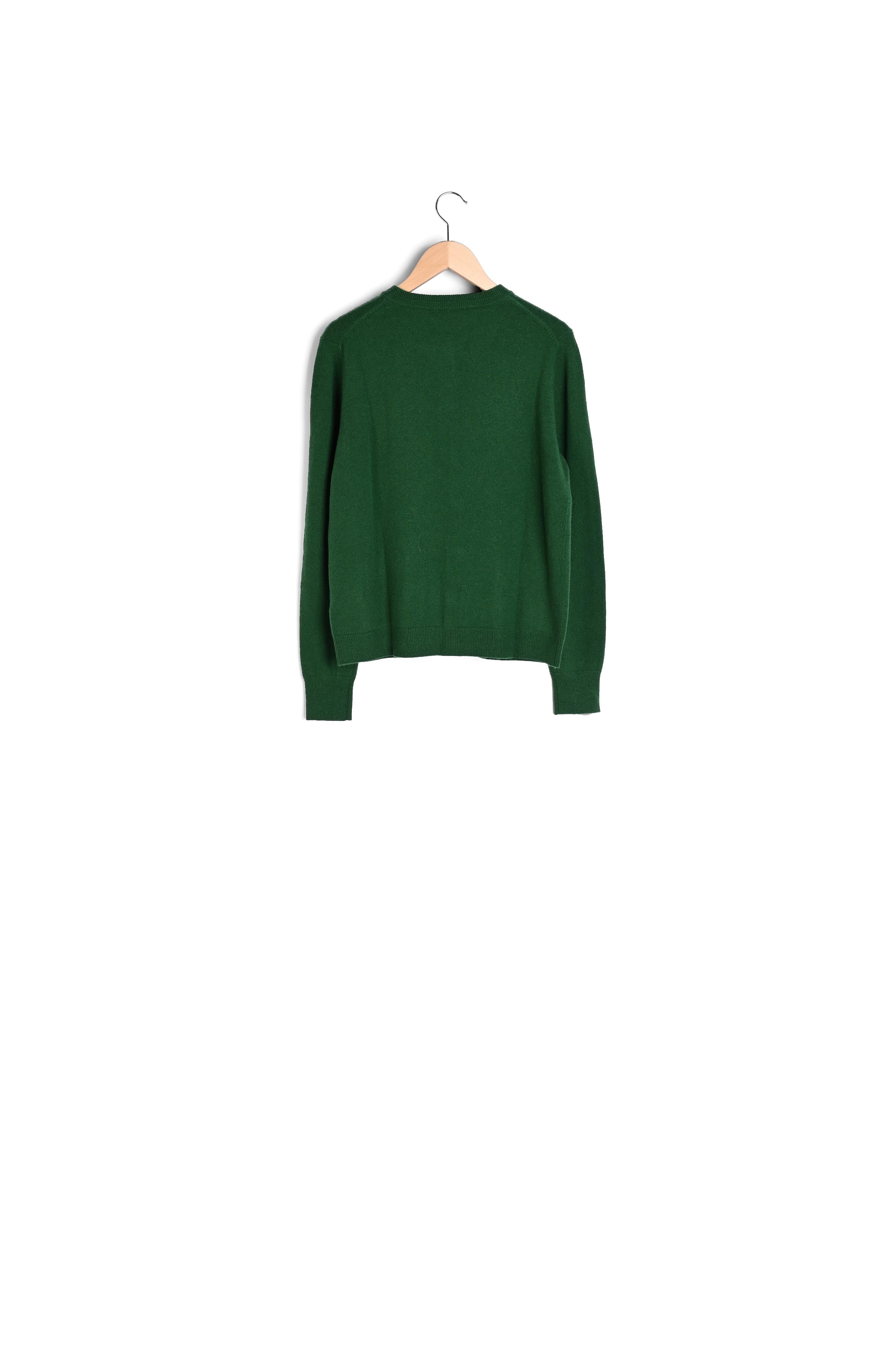 Gilet en laine mérinos avec boutons bijoux - LANAE Faume - seconde main