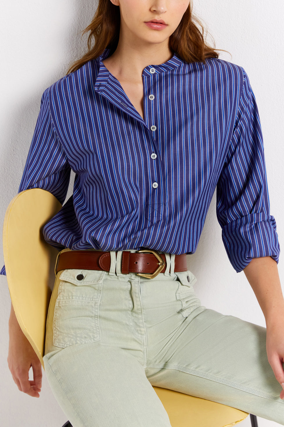 Blouse rayée upcycling - CALIA Faume - seconde main