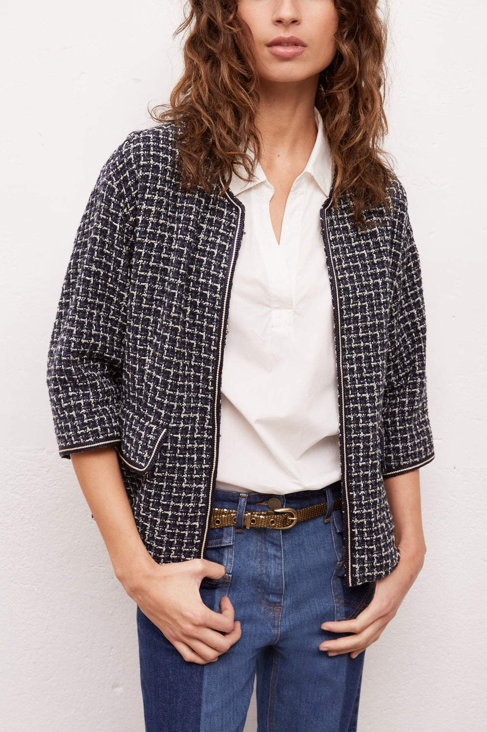 AGOSTINA - Veste courte en tweed Faume - seconde main