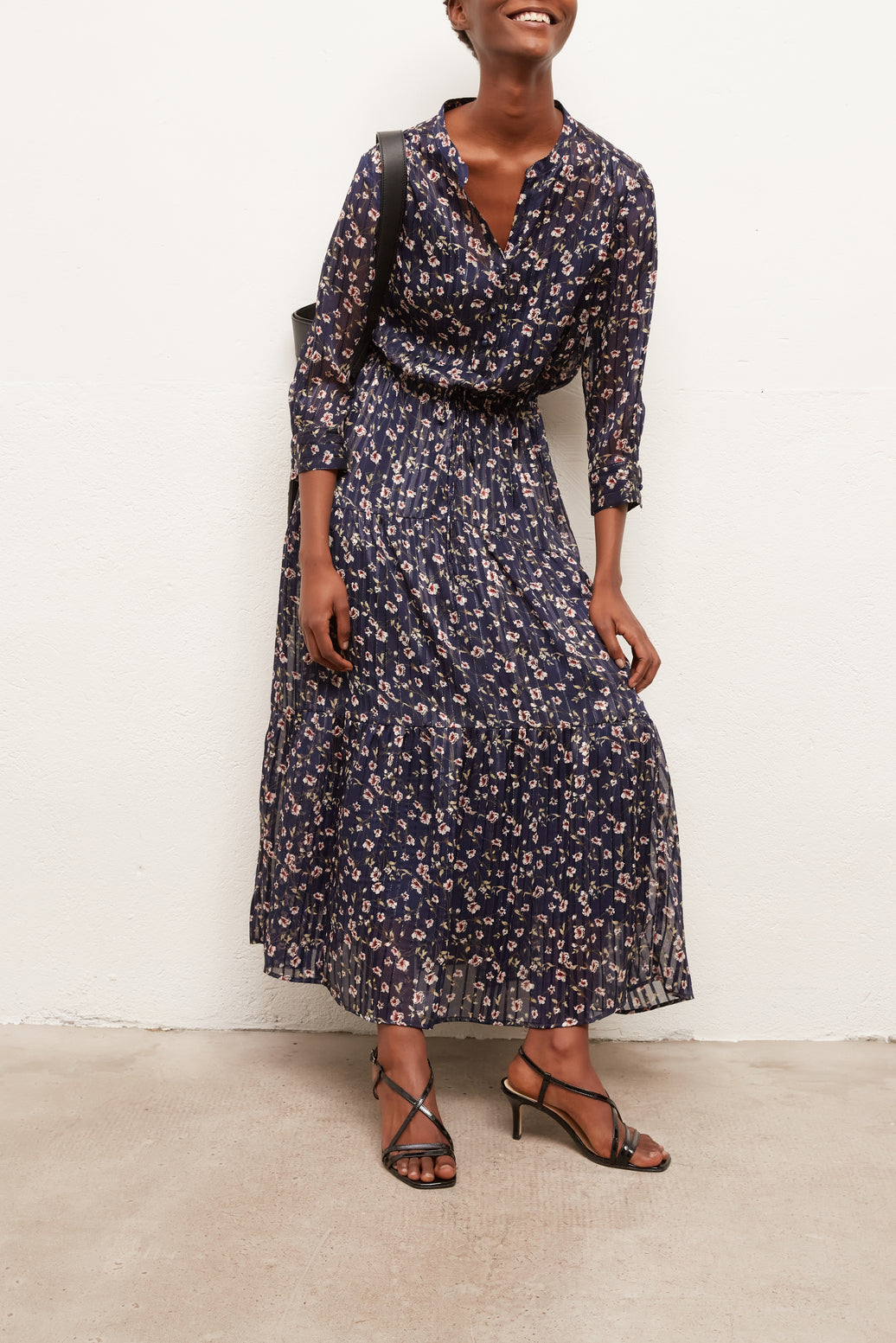 SANDY - Robe longue bohème à imprimé fleurs Faume - seconde main