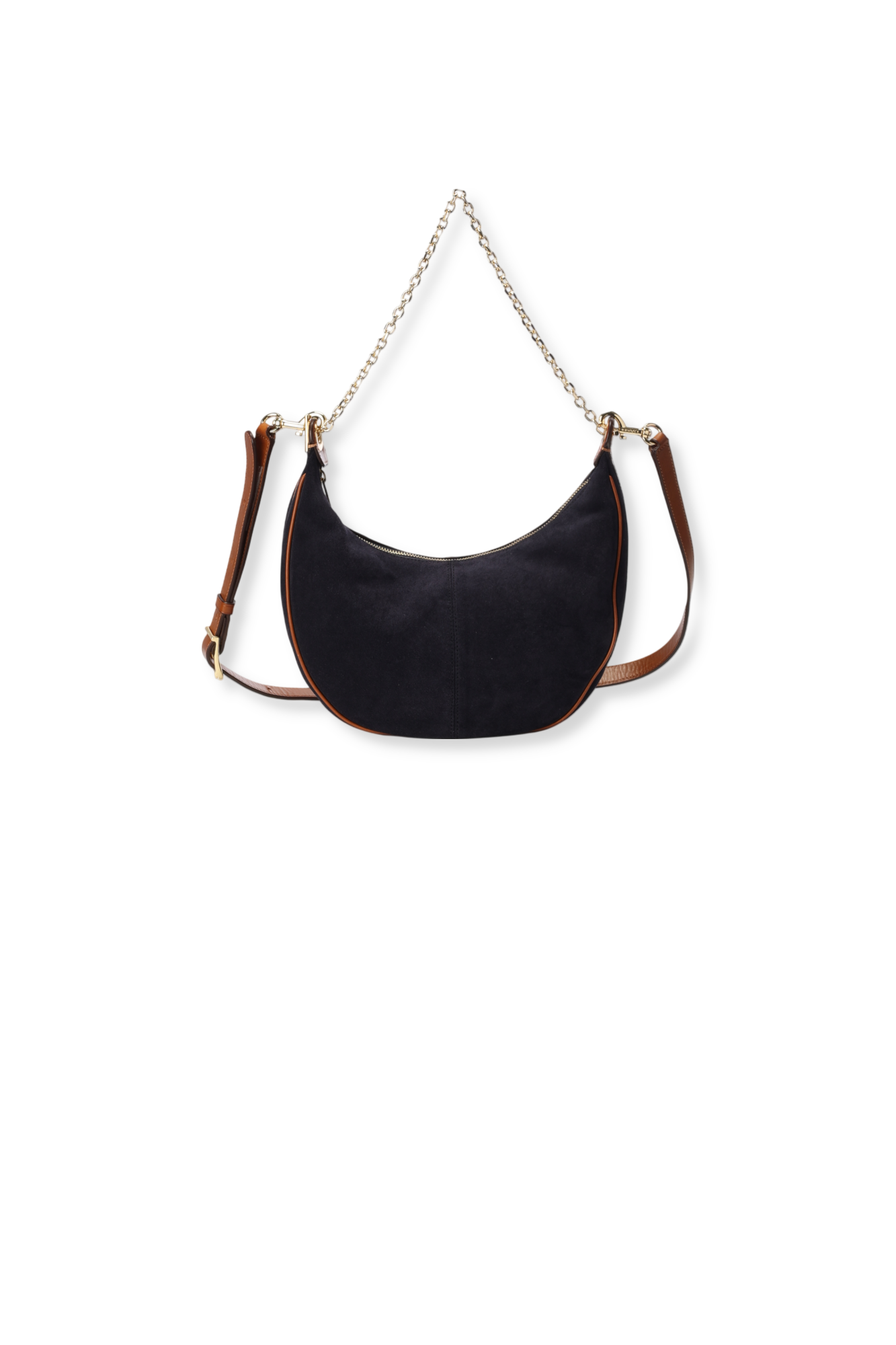 Sac demi-lune en cuir velours - LE SUZANNE Faume - seconde main