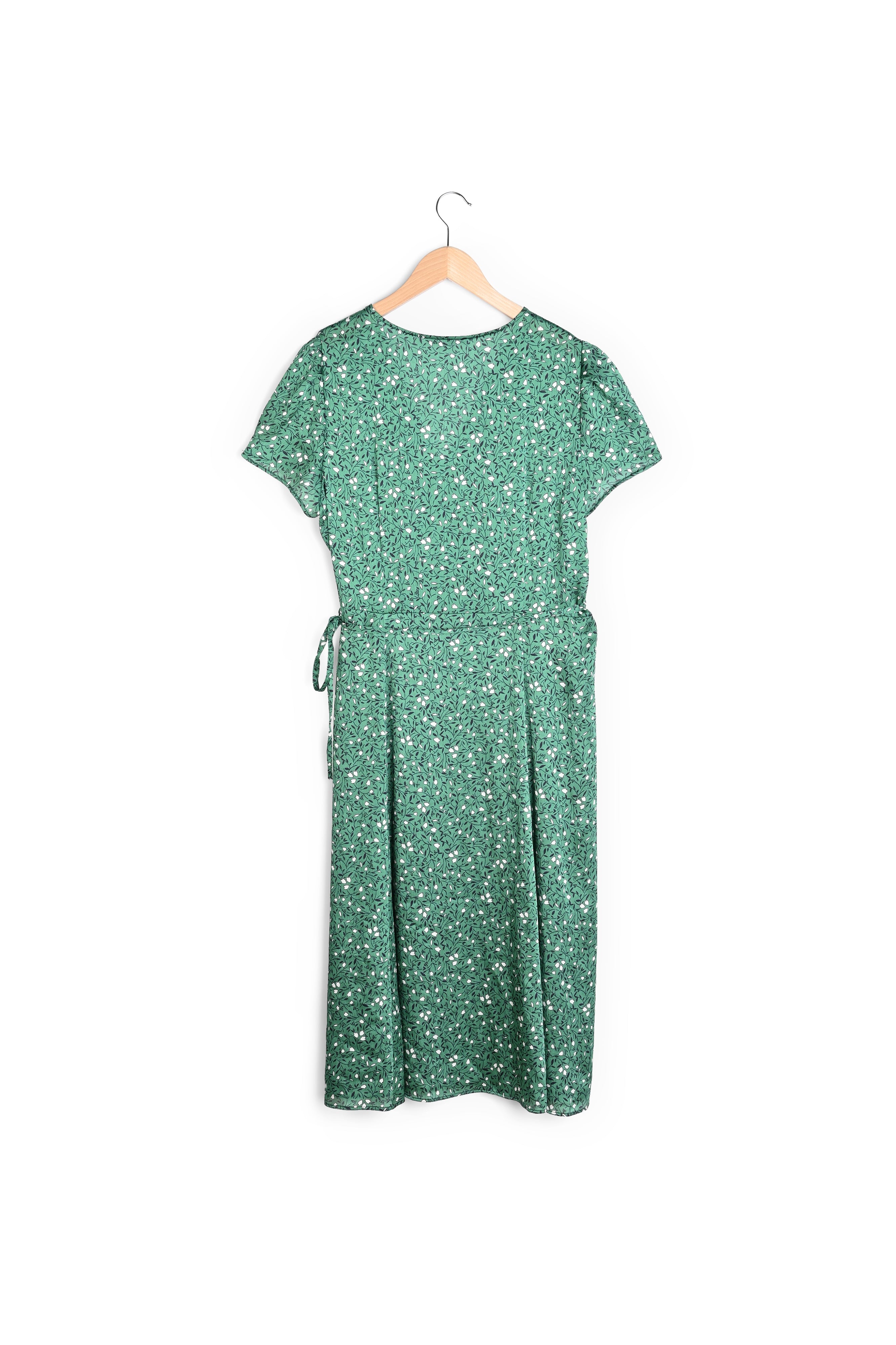 SARA - Robe portefeuille à imprimé floral Faume - seconde main