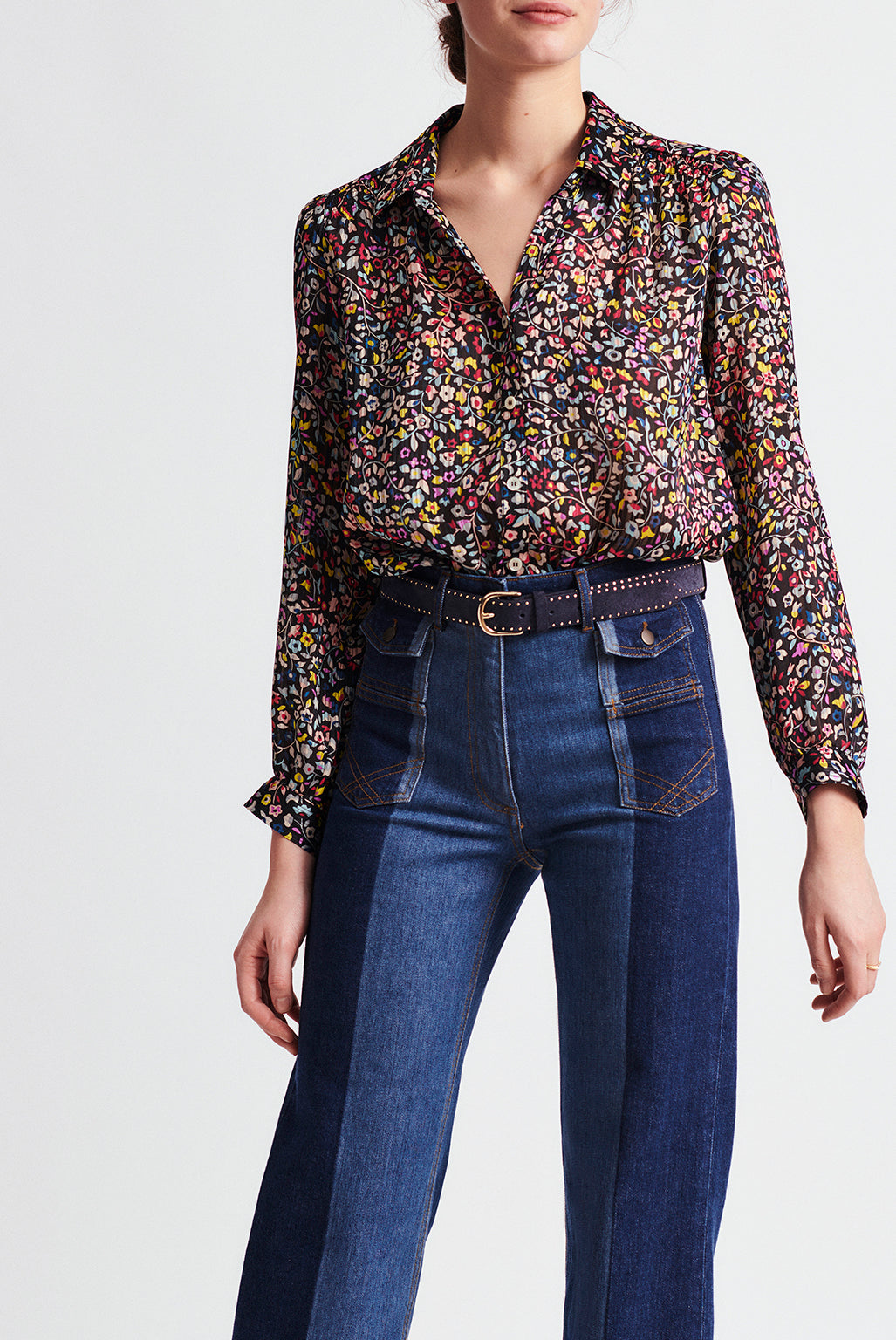 NILVA - Chemise fluide à imprimé floral Faume - seconde main