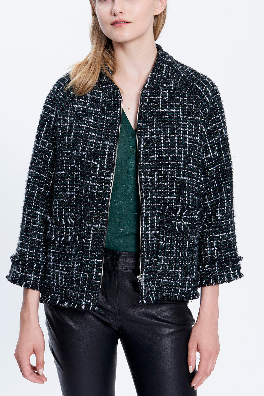 VALERI - Veste façon blouson en tweed Faume - seconde main