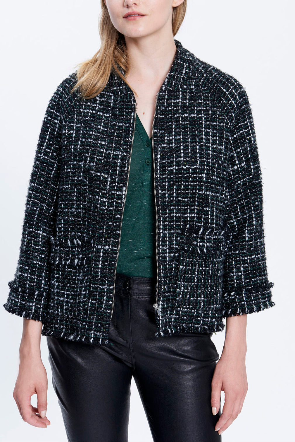 VALERI - Veste façon blouson en tweed Faume - seconde main