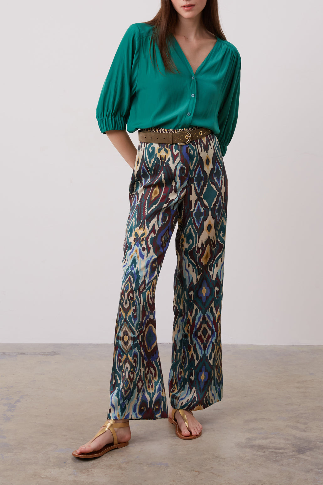 Pantalon large à motifs Ikat - ELEONA Faume - seconde main