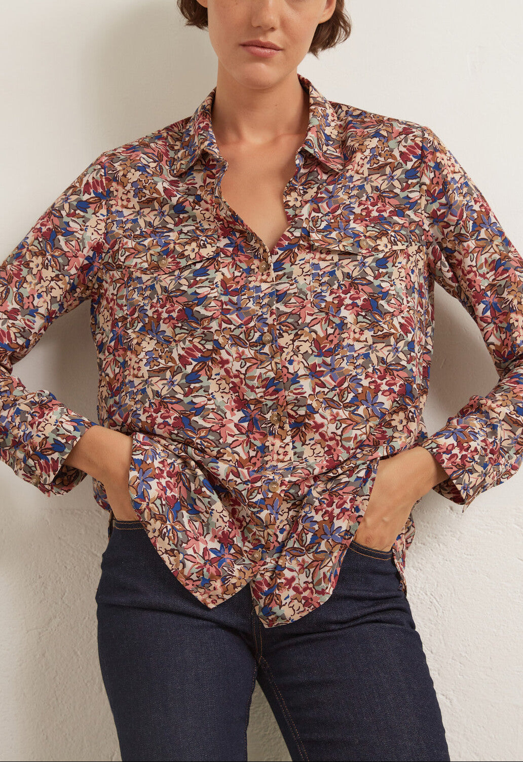 Amadea - Chemise fluide à imprimé floral Faume - seconde main
