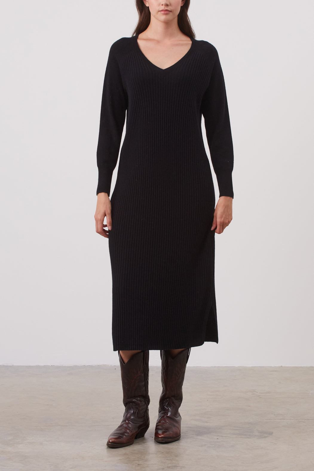 Robe midi en maille côtelée - JACK Faume - seconde main
