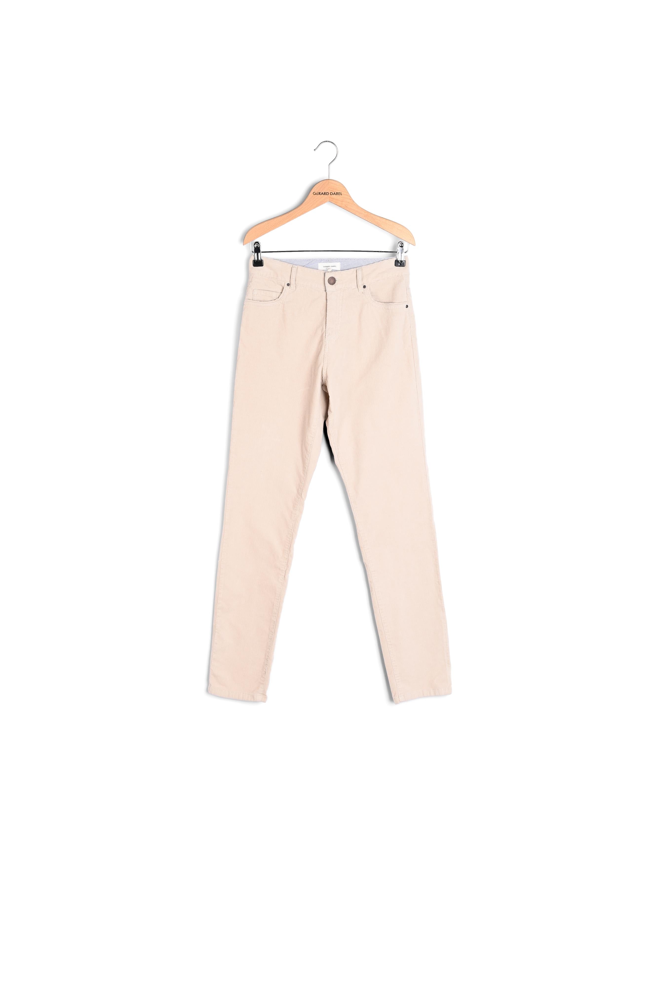 Pantalon droit en velours côtelé - EMMILY Faume - seconde main