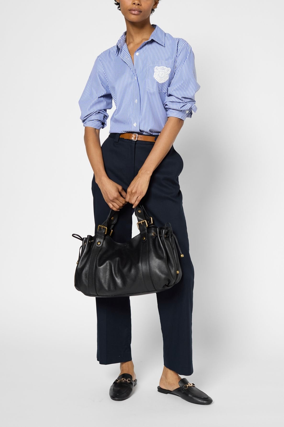 Pantalon 7/8 en coton à ceinture - LUVA Faume - seconde main