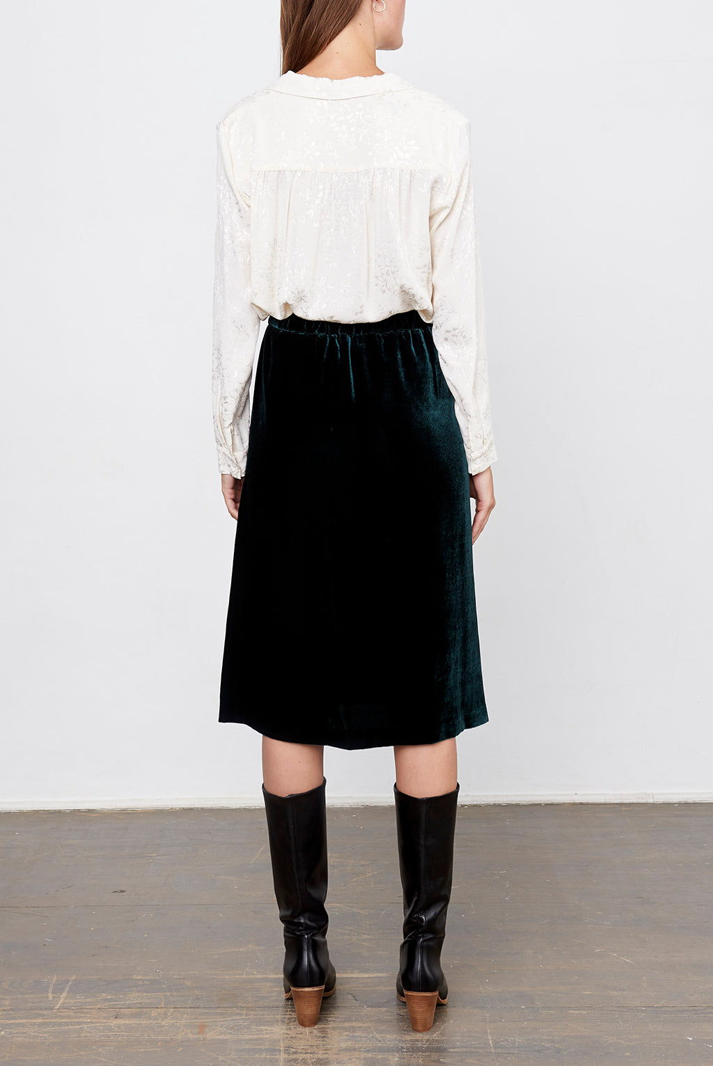 TALLY - Jupe midi velours Faume - seconde main