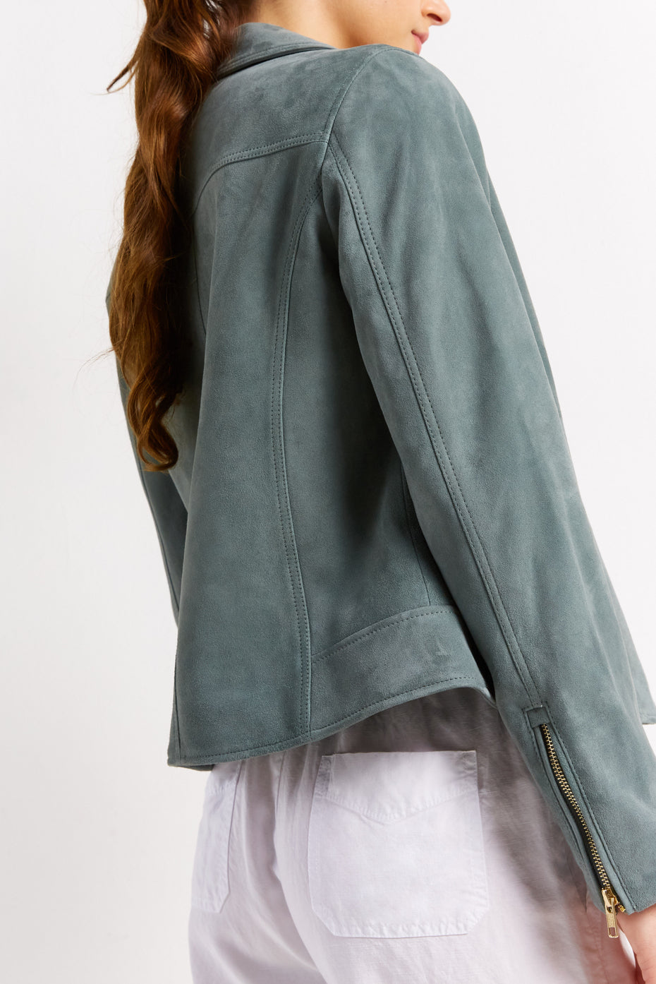 Veste biker en cuir velours - MAUD Faume - seconde main