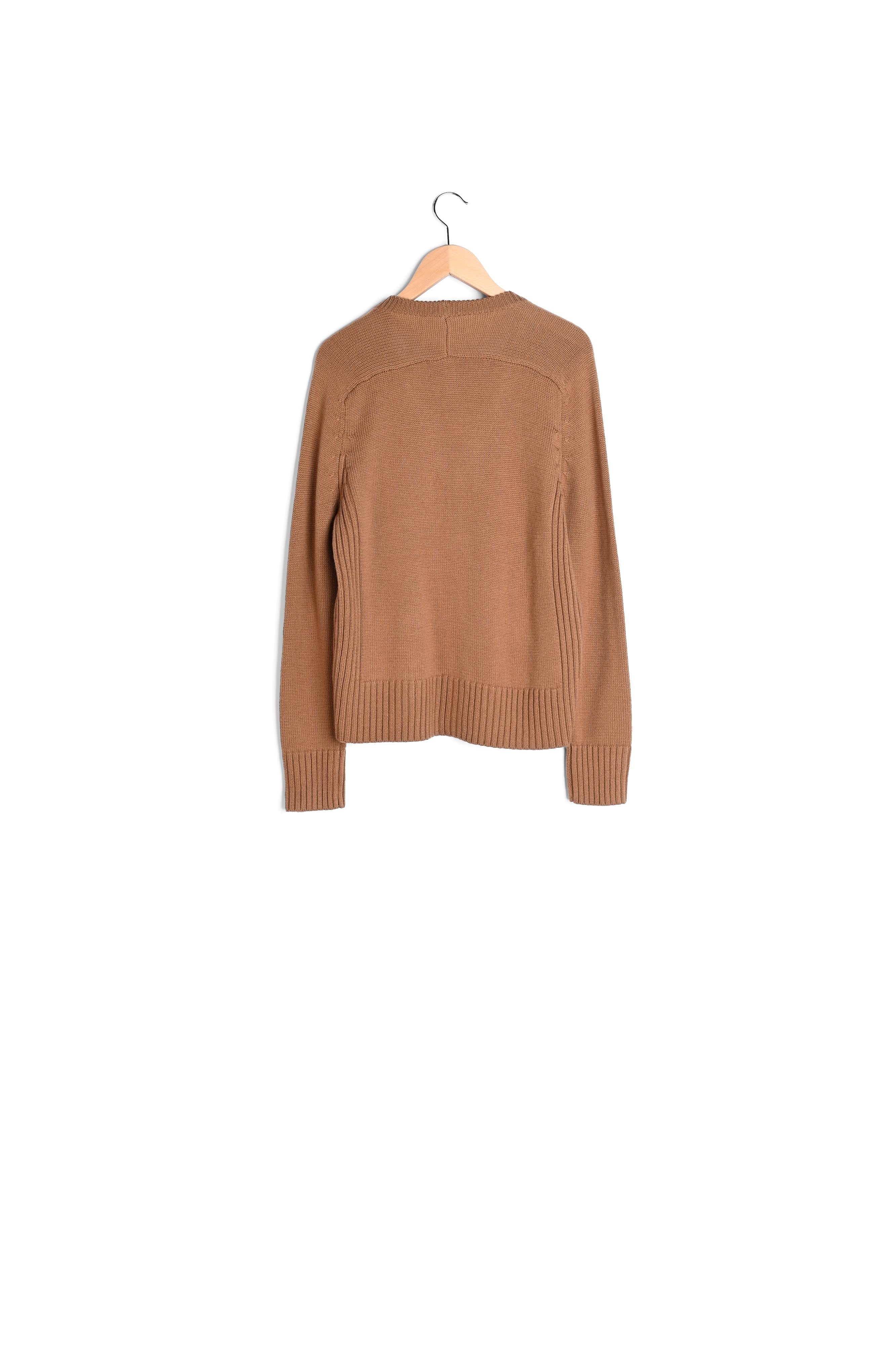 Gilet en laine mérinos mélangée effet bimatière Faume - seconde main