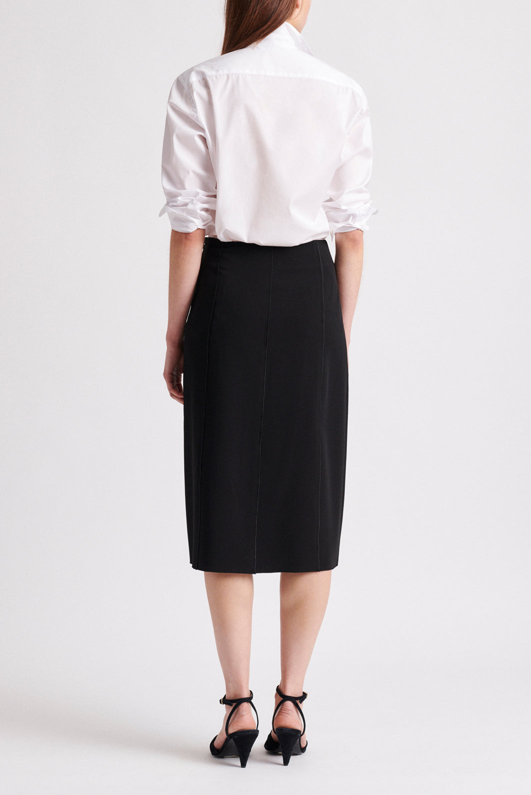 LIVIA - Jupe genoux en crêpe à panneaux Faume - seconde main