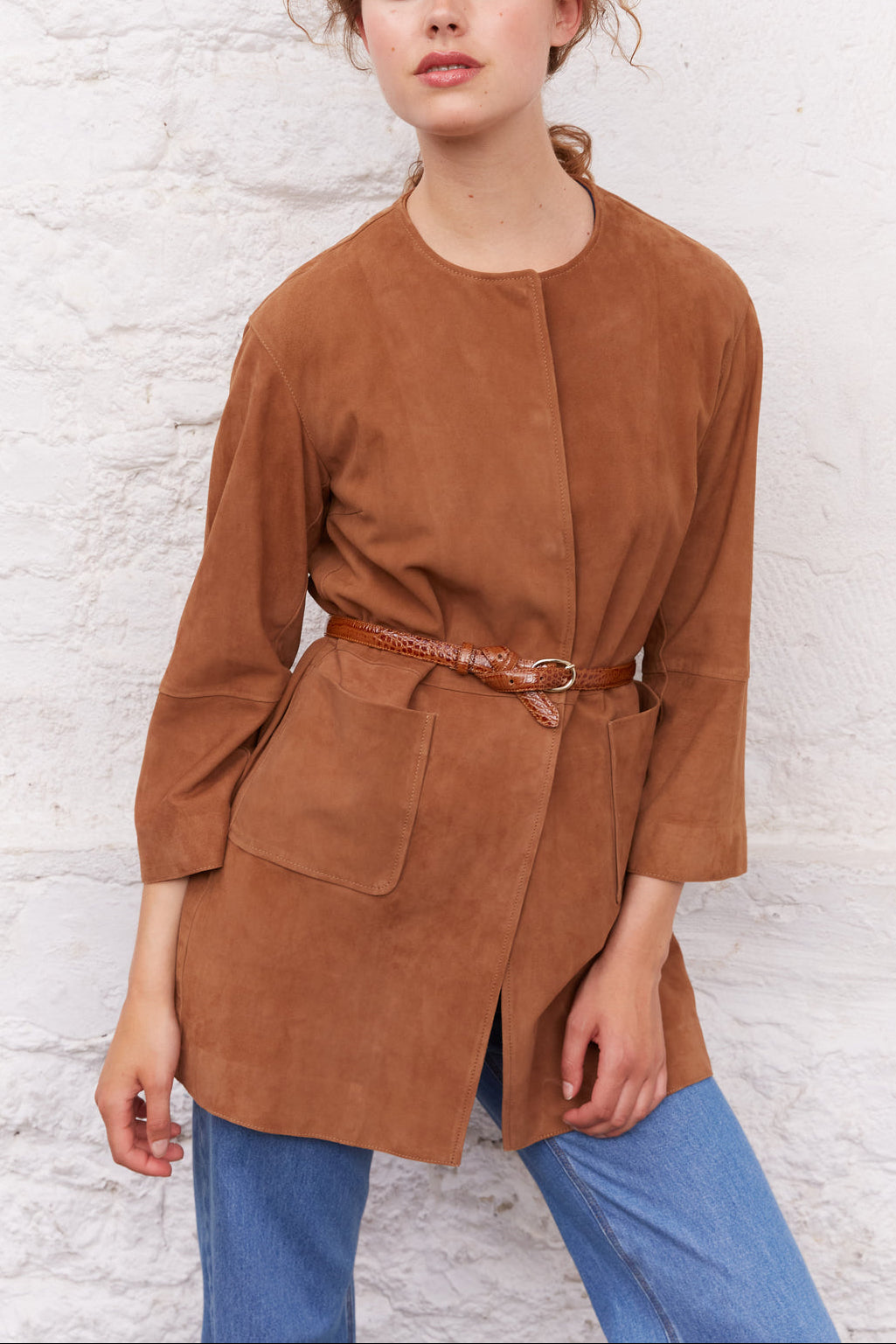 Manteau court en chèvre velours - GIANNA Faume - seconde main