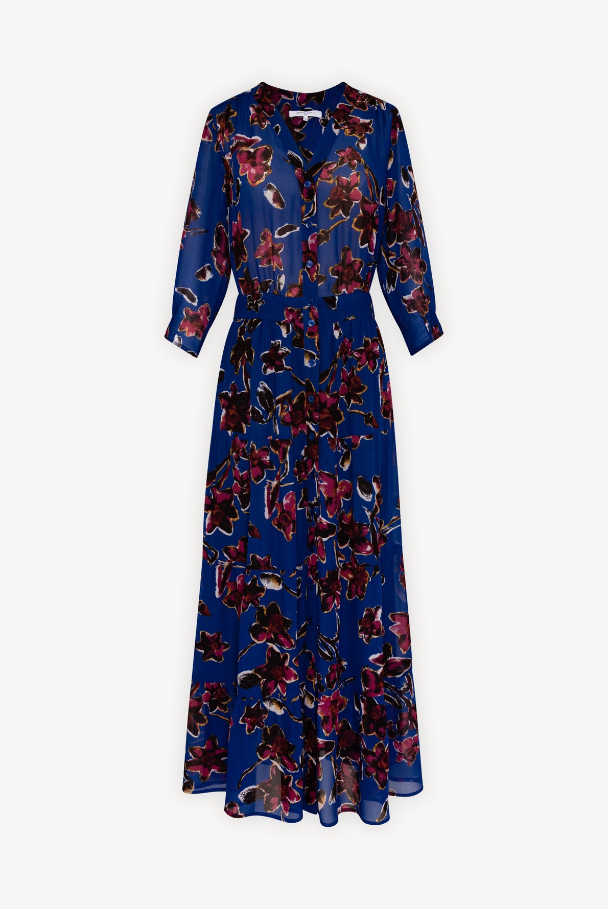 SOLIDEA - Robe longue en mousseline imprimée Faume - seconde main