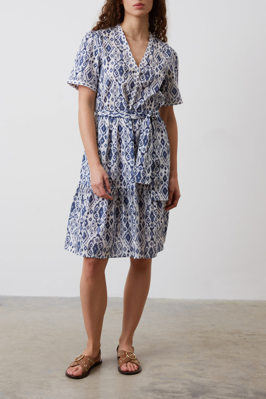 Robe imprimé Ikat en coton - JADE Faume - seconde main