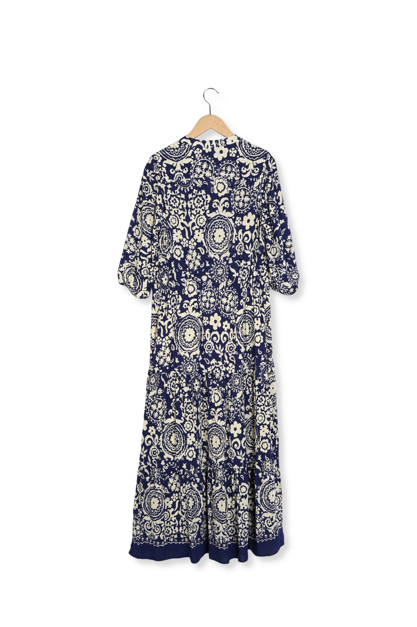 Robe longue élastiquée imprimé bicolore - PHILIA Faume - seconde main