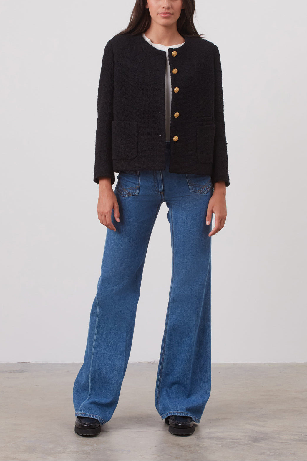 Veste en tweed à boutons dorés - NALY Faume - seconde main