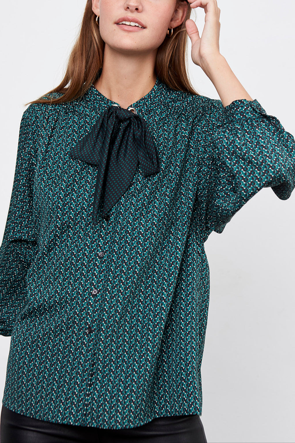 MATHILDA - Chemise fluide imprimée lavallière Faume - seconde main