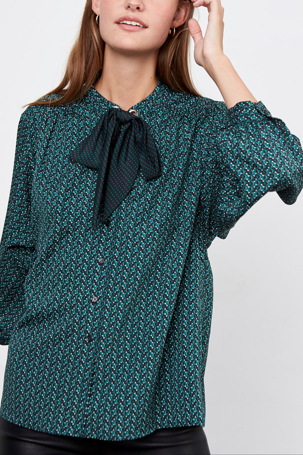 MATHILDA - Chemise fluide imprimée lavallière Faume - seconde main