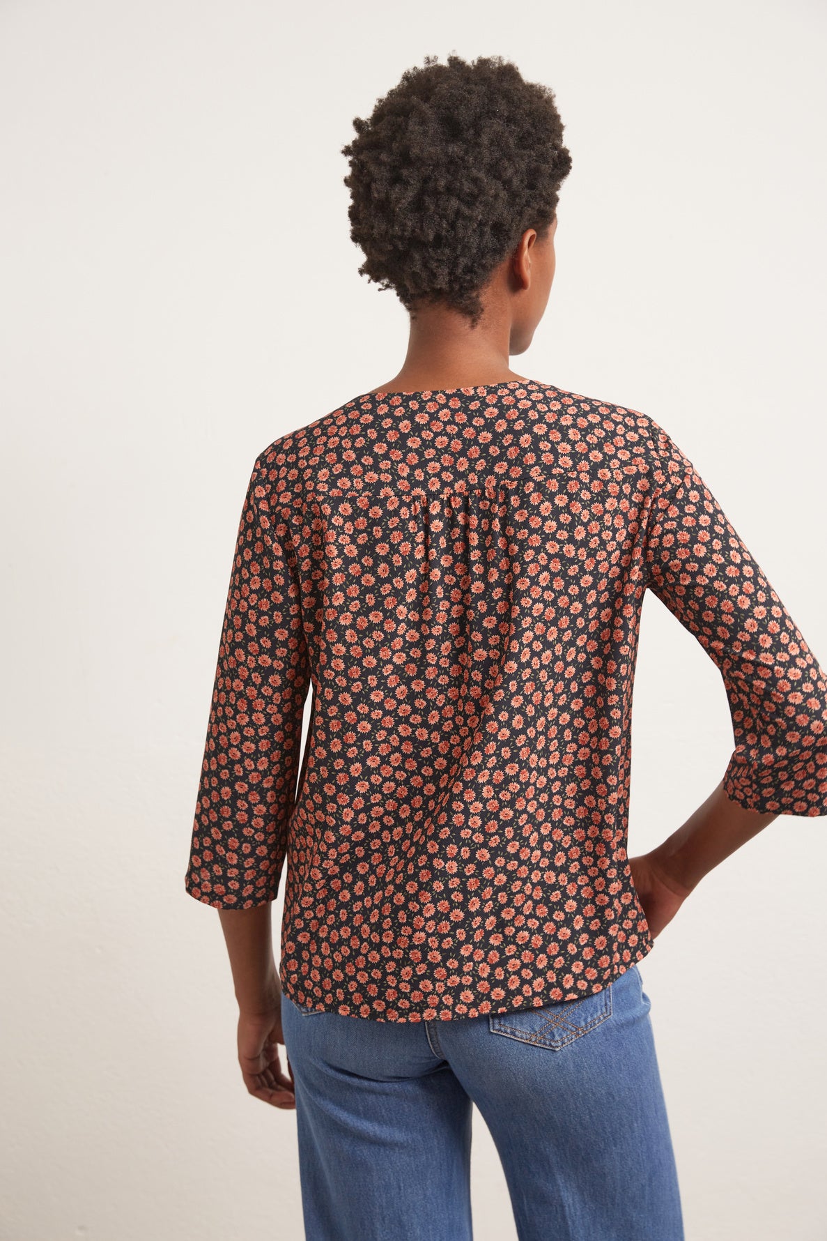 Ana - Blouse fleurie volantée Faume - seconde main